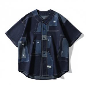 Maillot de baseball sur mesure, entièrement boutonné, en tissu mesh, vente en gros, vêtements de sport pour hommes, pour club de baseball, uniformes de haute qualité - Product Image 1