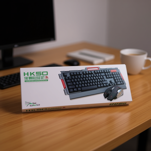 Ensemble clavier et souris sans fil Hk50, conception ergonomique 2,4 GHz pour le bureau et les jeux - Product Image 3