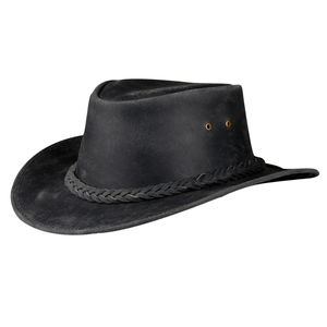 Waterproof Bushcraft Leather Hat Custom Logo Vintage Outback Cattleman Hat Outdoor <b>Hiking</b> Sun Protection <b>Cap</b> OEM Factory - Product Image 1