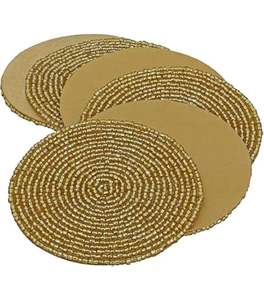 Sous-verre brodé et perlé sur mesure, 5 mm d'épaisseur, style bohème, très résistant, décoration de table pour la maison et l'hôtel, cadeau de fête - Product Image 3