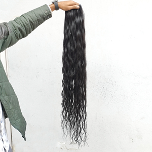 Cheveux indiens bruts ondulés 100% non traités, cuticules alignées, paquets de trame unique, tissage de cheveux au prix de gros - Product Image 3