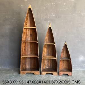 La Mejor Colección de Estanterías de Madera Estilo Bote Vintage, Exhibición Única de Arte Antiguo del Himalaya - Product Image 2