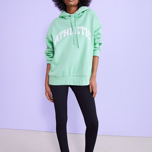 Sweat à capuche pour femme de qualité supérieure, personnalisable avec logo, en coton bambou éponge, vente en gros - Product Image 3
