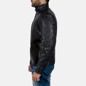 Fashion Vintage Motorcycle Genuine Leather Oversized Regular Fit Breathable <b>Waterproof</b> <b>Warm</b> Black Studded <b>Jacket</b> for Men - Product Image 3