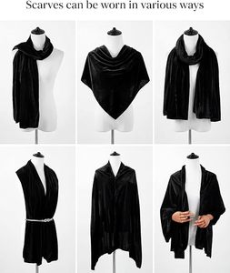 Premium Look Soft Velvet Draped <b>Shawl</b> <b>Wrap</b> for Women Special Occasion Party Evening Wear - Product Image 2