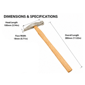 Marteau à riveter avec manche en bois pour la pose de bijoux, outil de façonnage du métal à tête plate et ronde - Product Image 4