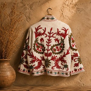 Elegancia vintage con moda boho moderna, chaqueta para mujer con un toque de lujo y originalidad, abrigo blazer bordado para invierno. - Product Image 4