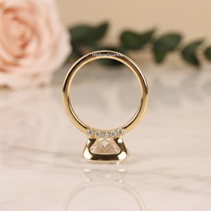Luxury Gold Oval Cut <b>Ring</b> with Big Oval Center Stone, Open Bezel Setting and Polished Band Fine Jewelry Statement Cocktail <b>Rings</b> - Product Image 5