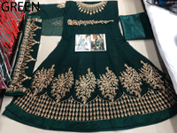 Tren Terbaru Busana Wanita Gaun Anarkali Bahan Georgette Panjang untuk Kerja, Pesta Pernikahan, Acara Mewah, Jahitan Lengkap, Model Ramping, Dilengkapi Dupatta