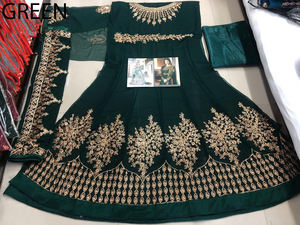 Últimas Tendencias de Moda para Mujer, Traje Anarkali Largo de Georgette, Vestido de Fiesta de Boda, Completamente Cosido, Corte Entallado - Product Image 5