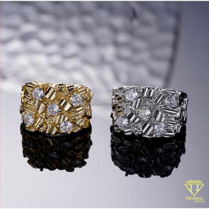 Bold Multi <b>Stone</b> Moissanite Diamond <b>Ring</b> With 925 Sterling Silver Gold Tone Finish <b>For</b> <b>Men</b>’s Premium Wholesale Fashion Jewelry - Product Image 5