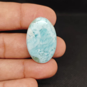 Cristal de Larimar Natural, Precio al por Mayor, Lote de Piedras Ovaladas de Larimar Azul Hechas a Mano para Joyería - Product Image 1