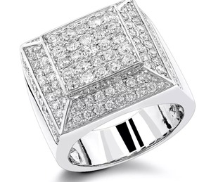 Bague large en argent avec zircons cubiques, pavée et étincelante, pour femme, bijou de soirée - Product Image 3