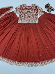 Lunching New Designer Wear Heavy Chine Sequence Work <b>Top</b> With Lehengas - Product Image 6