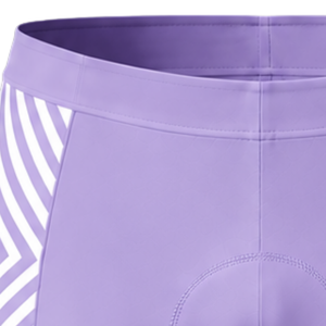 Shorts de cyclisme blancs lavande personnalisés avec rembourrage, respirants, séchage rapide, extensibles, pour vélo de route, course et entraînement, vêtements de sport - Product Image 2