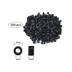 Kit d'outils pour extensions capillaires noir, comprenant des pinces à cheveux, un crochet de tirage et un ensemble d'outils pour perles, avec 500 micro-anneaux de 5 mm - Product Image 5