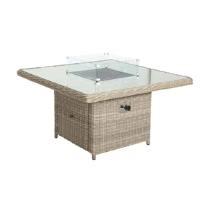 Conjunto de Sofá Esquinero de Ratán Premium para Exteriores con Mesa de Chimenea de Gas y Otomana para Jardín, Patio y Resort de Hotel de Lujo - Product Image 3