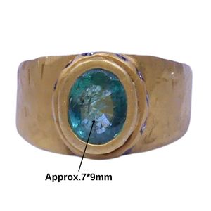Wedding Wear 925 Sterling <b>Silver</b> Gold Plated Jewelry <b>Emerald</b> Diamond Gemstone Women Wear Classic <b>Ring</b> - Product Image 1