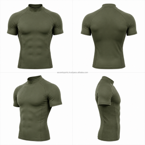 Camiseta de Compresión para Hombre, Manga Corta, Transpirable, Capa Base, Personalizable OEM, Ajuste Ceñido, Rendimiento Deportivo, Top de Entrenamiento - Product Image 1