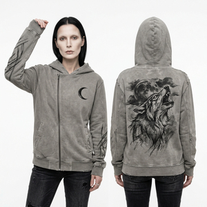 Haut sans manches à capuche pour femme, gris délavé, avec ourlet brut, motif cœur en fil barbelé, style streetwear vieilli - Product Image 5