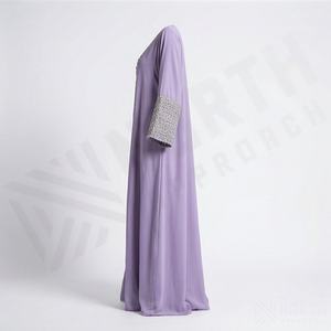 ชุดอาบายะผ้าเรยอนเนื้อดีหรูหราสำหรับผู้หญิง สีตามสั่ง ปักลายด้วยผ้าไหม ชุดยาวสง่างาม เหมาะสำหรับงานอีด งานแต่งงานในฤดูใบไม้ผลิ รุ่นใหม่ - Product Image 3