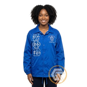 เสื้อแจ็คเก็ตผู้หญิงคุณภาพสูง โพลีเอสเตอร์ 100% สำหรับชมรม Zeta Phi Beta ปักลายอย่างดี ระบายอากาศได้ดี ผ้าไหมสั่งทำพิเศษ น้ำหนักตามต้องการ - Product Image 1