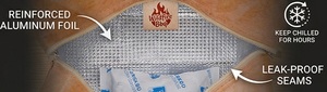 Wildfire <b>Bbq</b> Insulated Cooler Bag - Washable Kraft Paper Thermal Lunch Box with Leak-Proof Seams & Reinforced Silver Foil Lining - Product Image 5