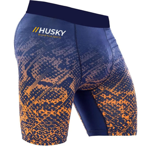 Shorts de Compresión Unisex de Nailon y Spandex, Cintura Alta Elástica, Bolsillo Oculto, Logotipo Personalizado, Secado Rápido, Ligeros, Transpirables, hasta la Rodilla - Product Image 1