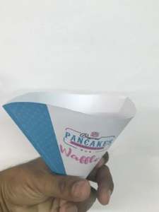 Sac d'emballage en papier conique jetable pour frites à emporter, exportateur d'Inde, au meilleur prix - Product Image 3