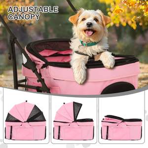 Poussette pour animaux de compagnie TH-PPS-186 résistante aux intempéries avec cabine détachable et attache intérieure sécurisée idéale pour les voyages personnalisés acceptés - Product Image 6
