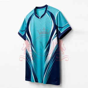Camiseta de Fútbol Geométrica Color Verde Azulado para Hombre, Manga Corta, Cuello en V, Absorbe la Humedad, Poliéster, Ajuste Atlético, para Todas las Temporadas - Product Image 3
