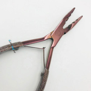 Pince à cheveux en acier inoxydable de haute qualité, couleur or rose, 3 trous, pour extensions de cheveux à micro-perles, avec logo personnalisé - Product Image 5