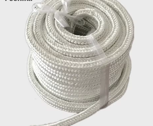 Customizable <b>Thickness</b> 10mm 5/8 Inch Square Braided Fiberglass <b>Rope</b> for Sealing Flexible White Heat Resistance Glass Cord. - Product Image 1