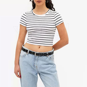Crop top pour femme, t-shirt imprimé, coupe ajustée, qualité supérieure, personnalisable, très vendu - Product Image 4