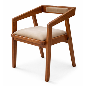 Chaise de salle à manger Rania en teck massif de haute qualité, style scandinave minimaliste, pour restaurant, appartement, hôtel, vente en gros - Product Image 2