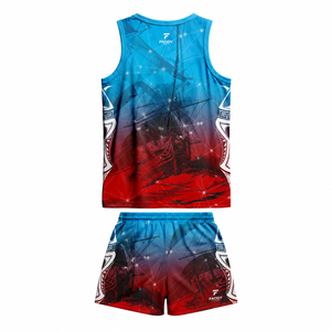 Uniforme de basket-ball personnalisé de haute qualité, respirant, à séchage rapide, ensemble de maillots de basket-ball pour hommes et jeunes, entraînement sportif - Product Image 2