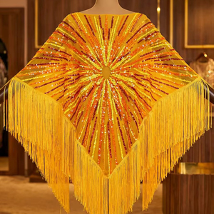 Capelet de soirée vintage doré à sequins et franges, idéal pour les boutiques haut de gamme – Prix direct usine OEM/ODM - Product Image 1