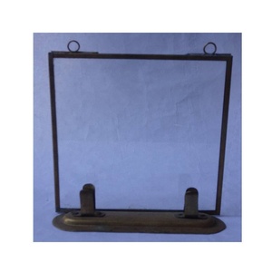 Modern <b>Picture</b> <b>Frame</b> Glass and Nickle Polish Floating Photo <b>Frame</b> for Display Metal <b>Picture</b> <b>Frames</b> for Tabletop Distressed Look - Product Image 3