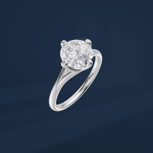 Anillo de Compromiso con Diamante Cultivado en Laboratorio de Corte Redondo de 2 Quilates, Certificado por IGI, en Platino Sólido PT950, Joyería de Lujo para Mujer - Product Image 1