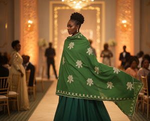 Elegante Bufanda de Gasa Africana con Estampado Floral y Pedrería - Chal Tradicional Aso Ebi para Bodas - Nuevo Diseño 2026 - Product Image 2