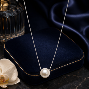 Collar con colgante de perlas de agua dulce para mujer, joyería geométrica minimalista elegante para uso diario - Product Image 1