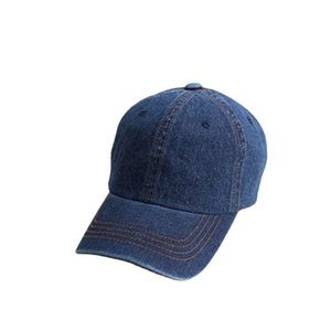 New Hot Custom Design Distressed Jeans <b>Baseball</b> 6-Panel Dad <b>Caps</b> Men <b>Plain</b> Denim Embossed Common Adjustable Silver Copper Buckle - Product Image 1