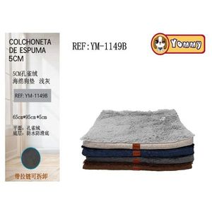 Colchón de espuma para mascotas Yommy de 5 cm de grosor, color azul profundo, con funda extraíble con cremallera para perros - Product Image 3