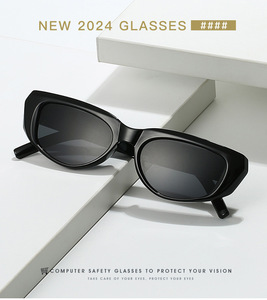 89217 New Fashion Street Shooting Personality Shades Custom Logo Small Cat Eye Frame Vintage Women Men <b>Sunglasses</b> - Product Image 3
