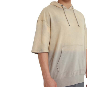 <b>Short</b> <b>Sleeve</b> Pullover Custom Print <b>Men</b> <b>Hoodie</b> in the Curve Hem with the Custom logo casual wear <b>Short</b> <b>Sleeve</b> hoodies - Product Image 5