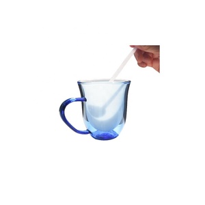 Tazas de Cerveza de Vidrio de Borosilicato de Doble Pared con Color Personalizado para Fiestas, Vasos Ecológicos Soplados a Mano - Product Image 3