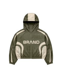 Ensemble de survêtement à capuche et manches longues avec fermeture éclair, style sportif color block, respirant, léger, pour l'été, coupe classique - Product Image 6