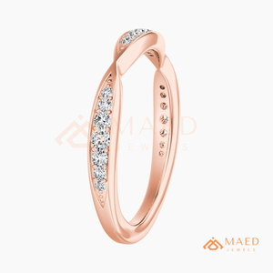 Rose Gold Pavé Moissanite Ring Lab Grown Diamond Wedding Band Elegant Bridal Fine Jewelry for Women - Product Image 6