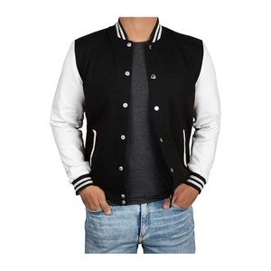 Blouson universitaire unisexe personnalisé OEM avec broderie, style universitaire, type Letterman, vintage, vierge, pour l'école et les tenues décontractées en hiver - Product Image 3