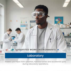 CE certified fully sealed frame lightweight protective goggles for laboratory operations - Product Image 5